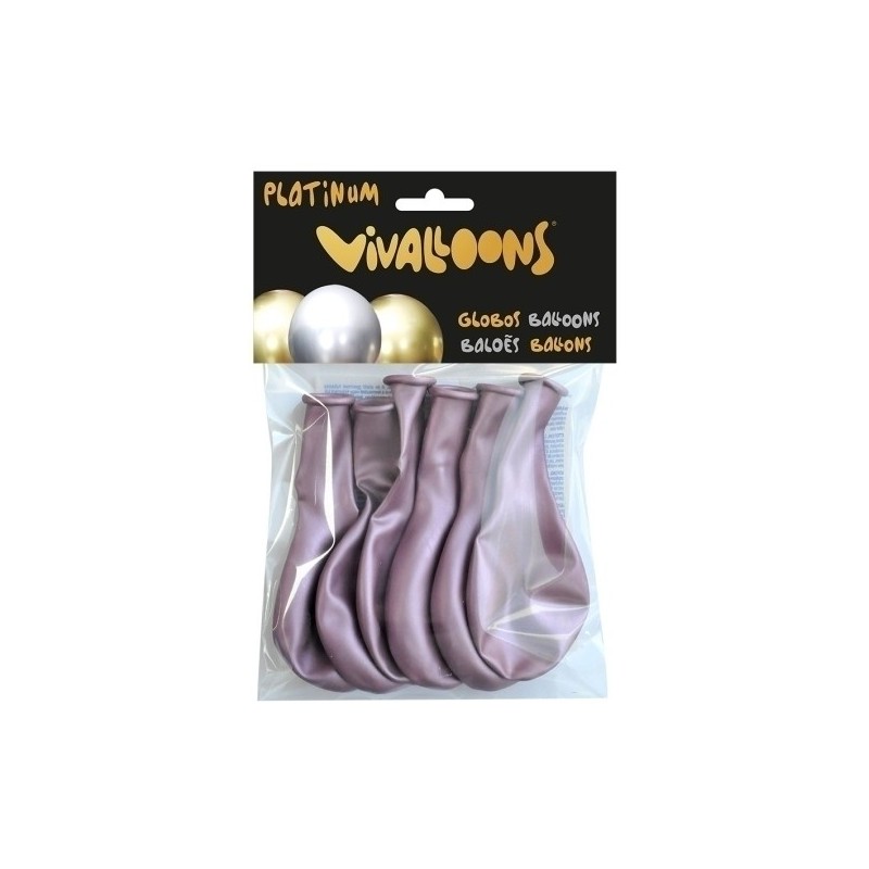 26326-GLOBO PLATINUM ROSA BOLSA DE 6 precio por 1 unidades
