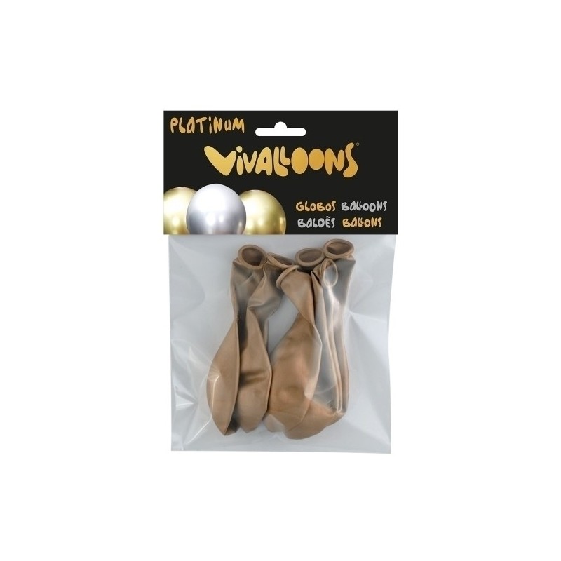 26328-GLOBO PLATINUM ORO ROSA BOLSA DE 6 precio por 1 unidades