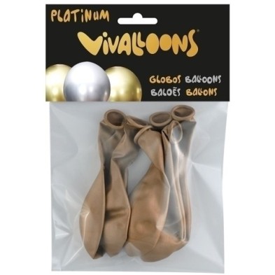 26328-GLOBO PLATINUM ORO ROSA BOLSA DE 6 precio por 1 unidades