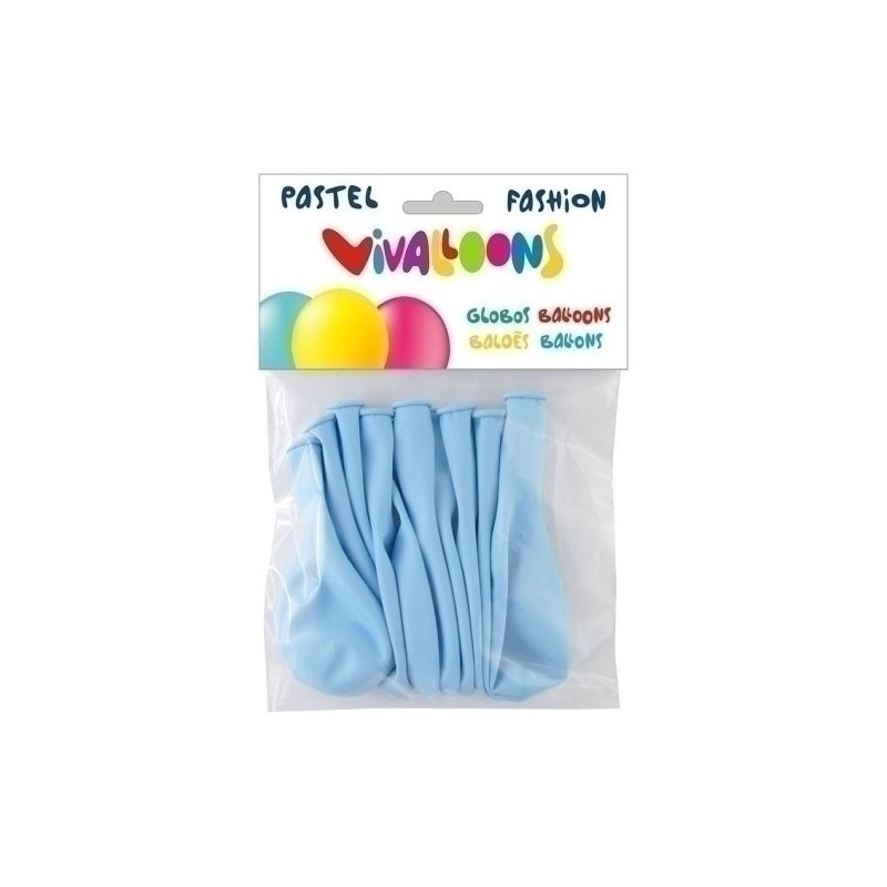 26330-GLOBO  PASTEL AZUL CLARO BOLSA DE 10 precio por 1 unidades
