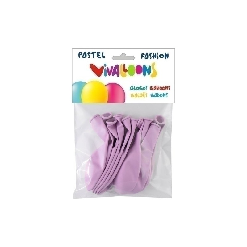 26331-GLOBO  PASTEL LILA CLARO BOLSA DE 10 precio por 1 unidades