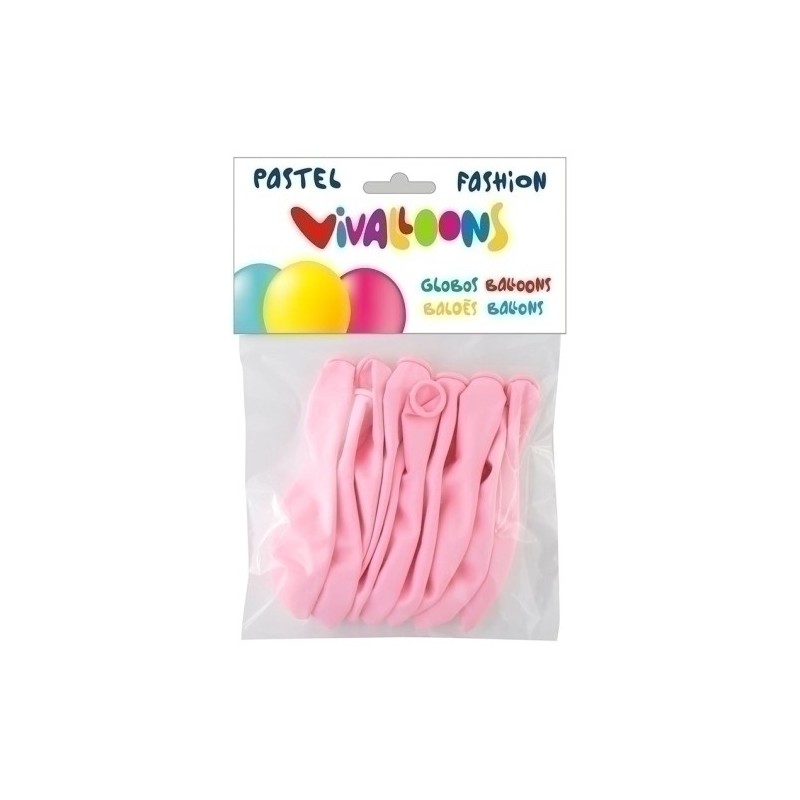 26332-GLOBO  PASTEL ROSA CLARO BOLSA DE 10 precio por 1 unidades