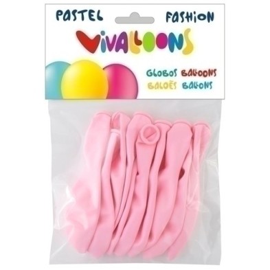 26332-GLOBO  PASTEL ROSA CLARO BOLSA DE 10 precio por 1 unidades