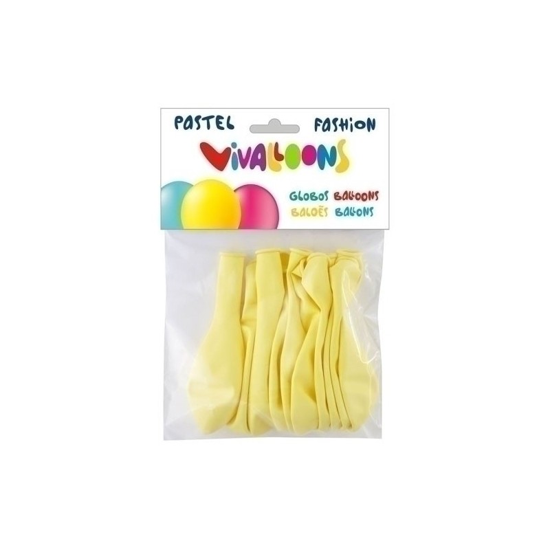 26333-GLOBO  PASTEL AMARILLO CLARO BOLSA DE 10 precio por 1 unidades