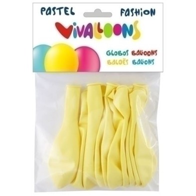 26333-GLOBO  PASTEL AMARILLO CLARO BOLSA DE 10 precio por 1 unidades