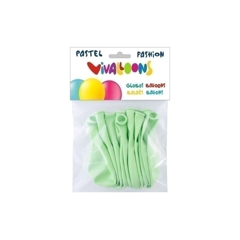 26334-GLOBO  PASTEL VERDE CLARO BOLSA DE 10 precio por 1 unidades