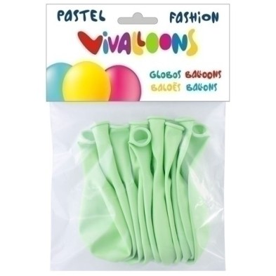 26334-GLOBO  PASTEL VERDE CLARO BOLSA DE 10 precio por 1 unidades