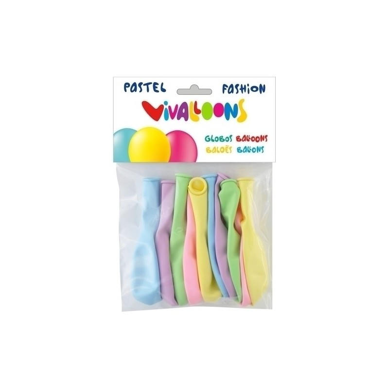 26335-GLOBO  PASTEL SURTIDO CLARO BOLSA DE 10 precio por 1 unidades