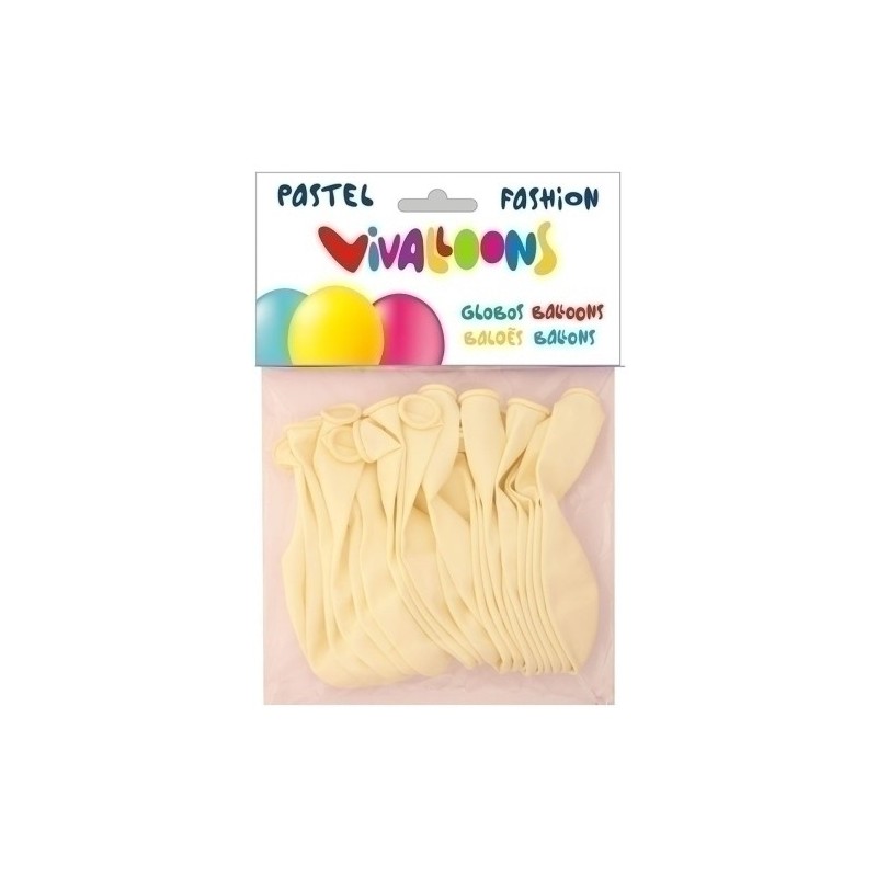 26004-GLOBO FASHION PASTEL BLANCO BOLSA 20 precio por 1 unidades