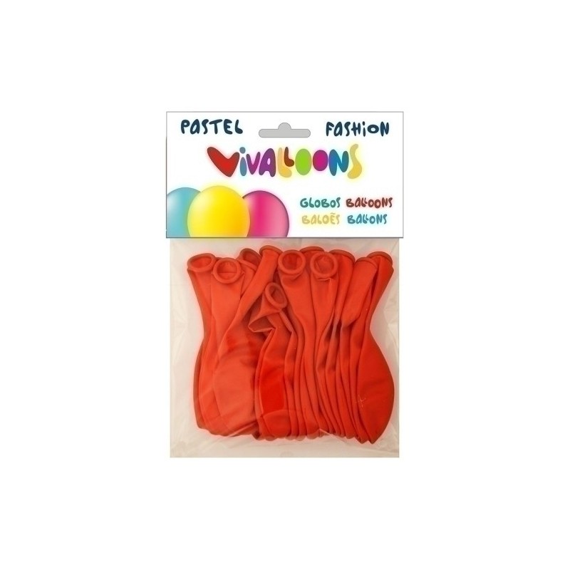 26005-GLOBO FASHION PASTEL ROJO BOLSA 20 precio por 1 unidades