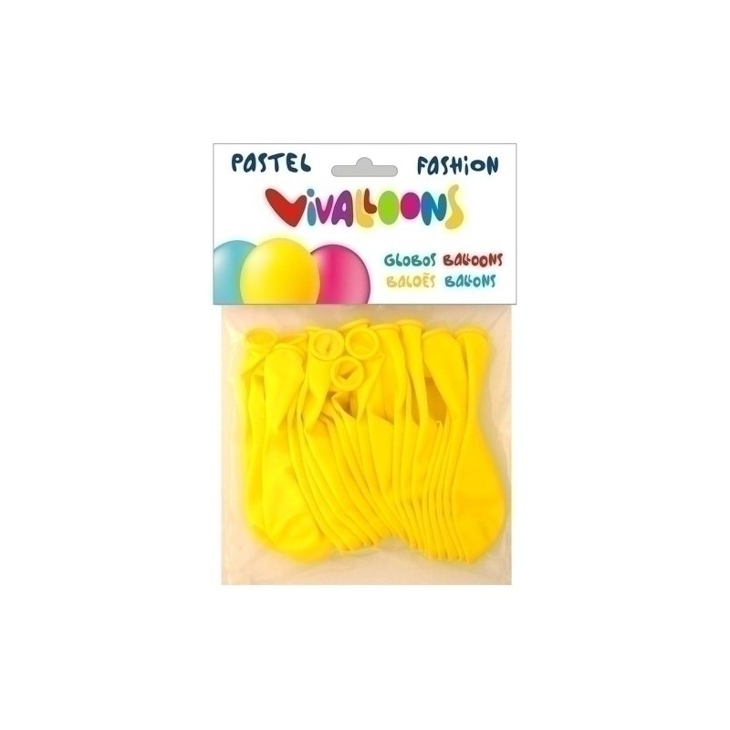 26006-GLOBO FASHION PASTEL AMARILLO BOLSA 20 precio por 1 unidades