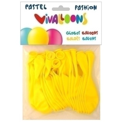 26006-GLOBO FASHION PASTEL AMARILLO BOLSA 20 precio por 1 unidades