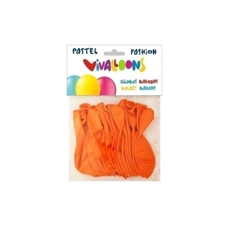 26008-GLOBO FASHION PASTEL NARANJA BOLSA 20 precio por 1 unidades