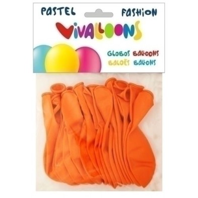 26008-GLOBO FASHION PASTEL NARANJA BOLSA 20 precio por 1 unidades