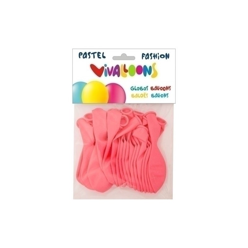 26009-GLOBO FASHION PASTEL ROSA BOLSA 20 precio por 1 unidades