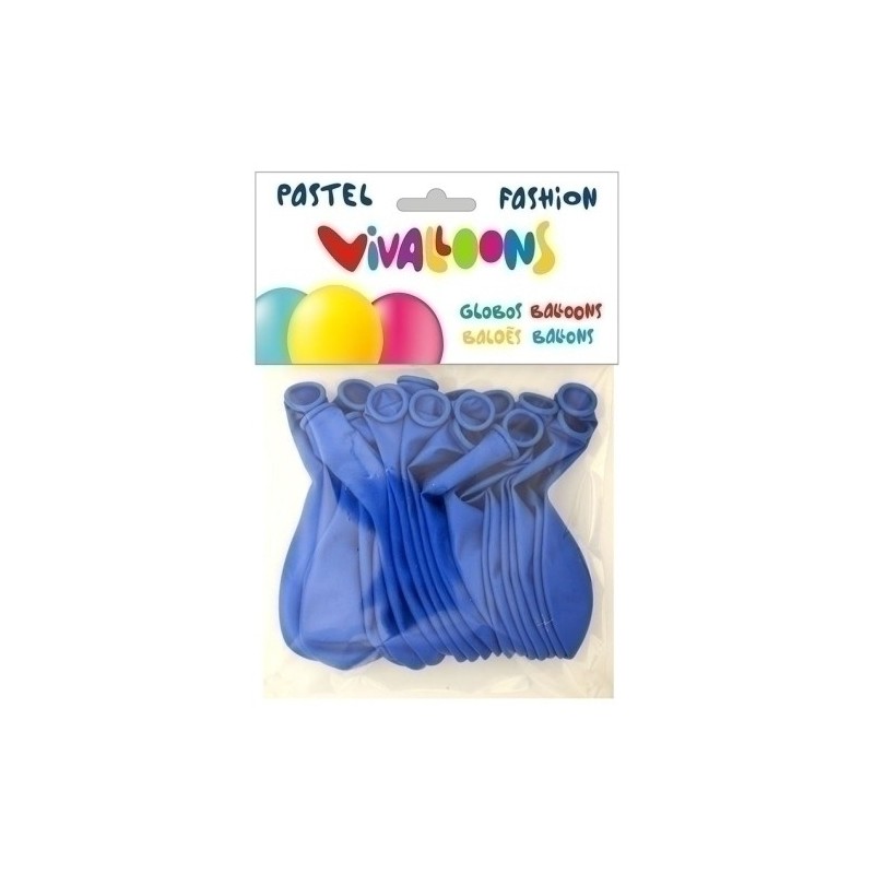 26010-GLOBO FASHION PASTEL AZUL MEDIO BOLSA 20 precio por 1 unidades