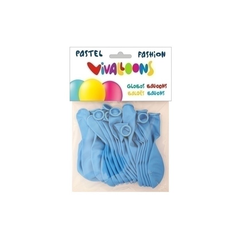 26011-GLOBO FASHION PASTEL AZUL CELESTE B.20 precio por 1 unidades
