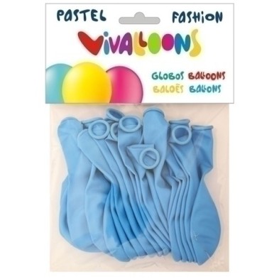 26011-GLOBO FASHION PASTEL AZUL CELESTE B.20 precio por 1 unidades