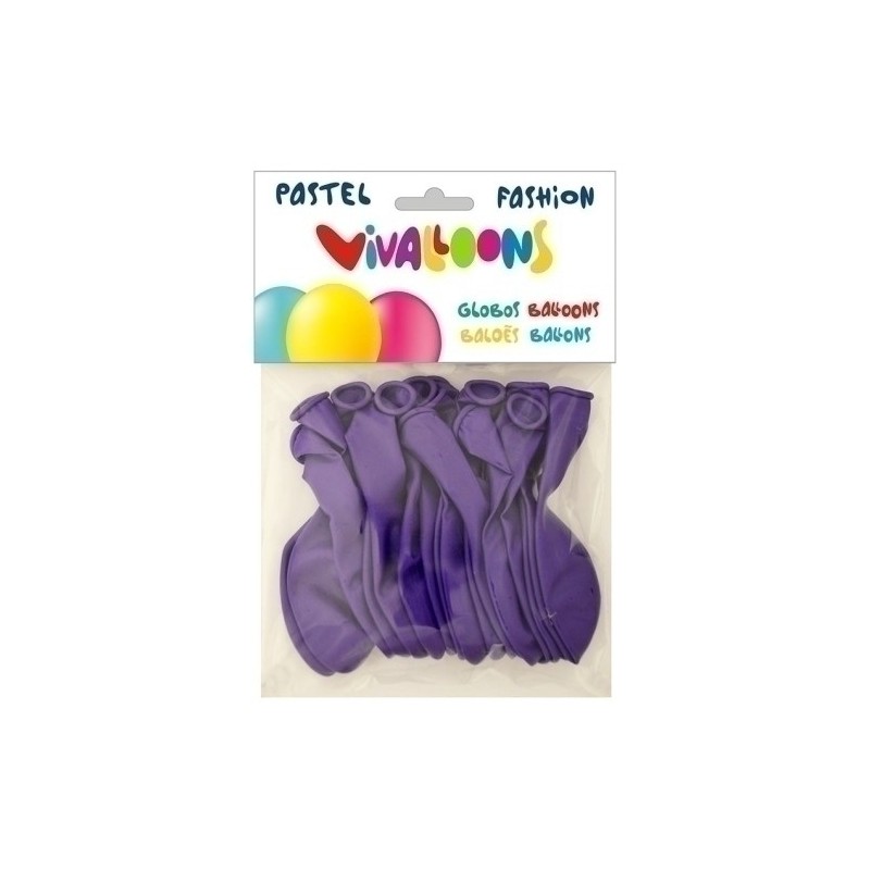 26013-GLOBO FASHION PASTEL LILA BOLSA 20 precio por 1 unidades