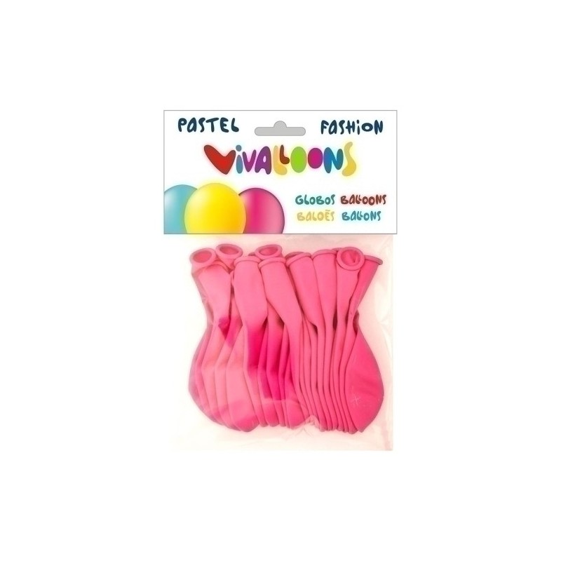 26014-GLOBO FASHION PASTEL FUCSIA BOLSA 20 precio por 1 unidades
