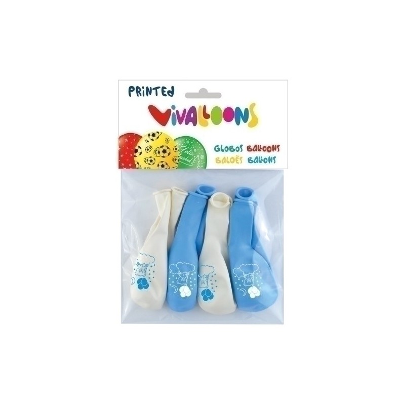 26083-GLOBO OSITO AZUL/BLANCO BOLSA DE 8 precio por 1 unidades