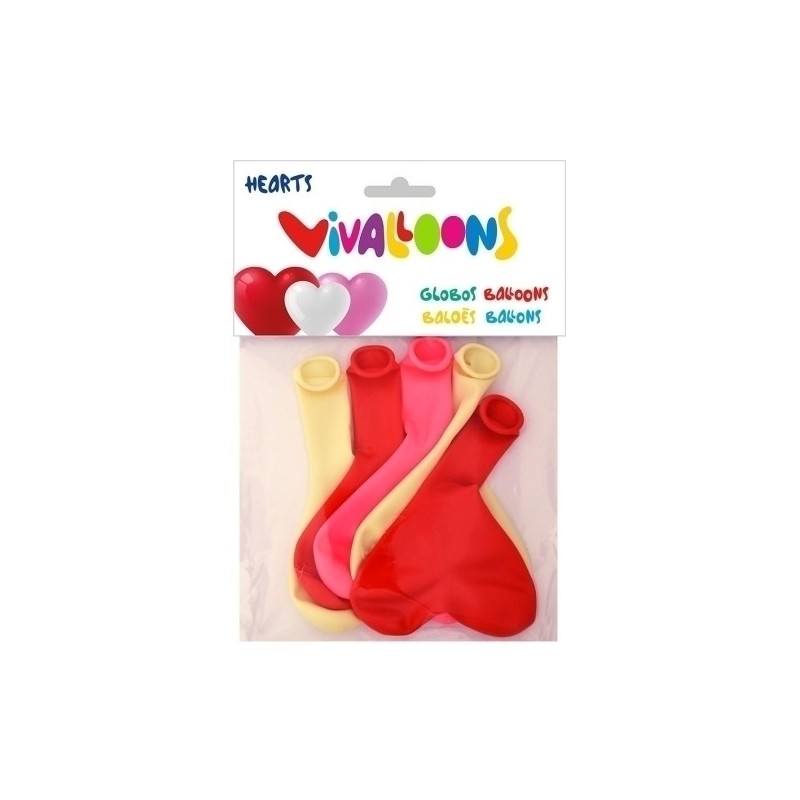 26073-GLOBOS CORAZON BOLSA DE 5 precio por 1 unidades