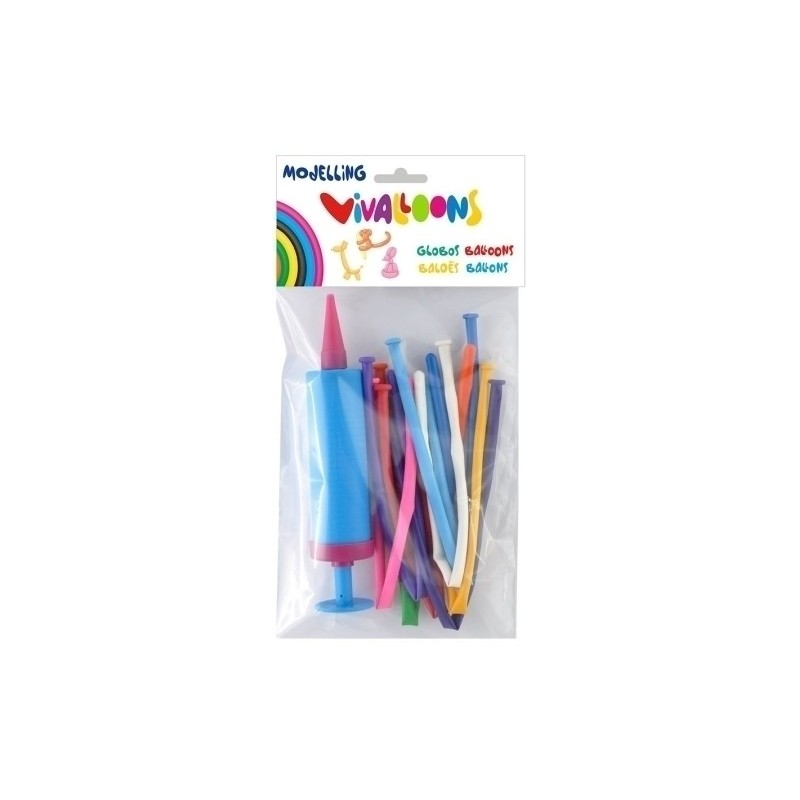 26229-GLOBOS MOLDEABLES + INFLADOR B.10 precio por 1 unidades