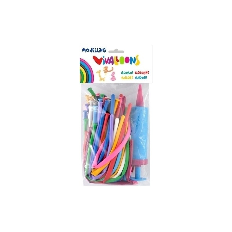 26230-GLOBOS MOLDEABLES + INFLADOR B.50 precio por 1 unidades