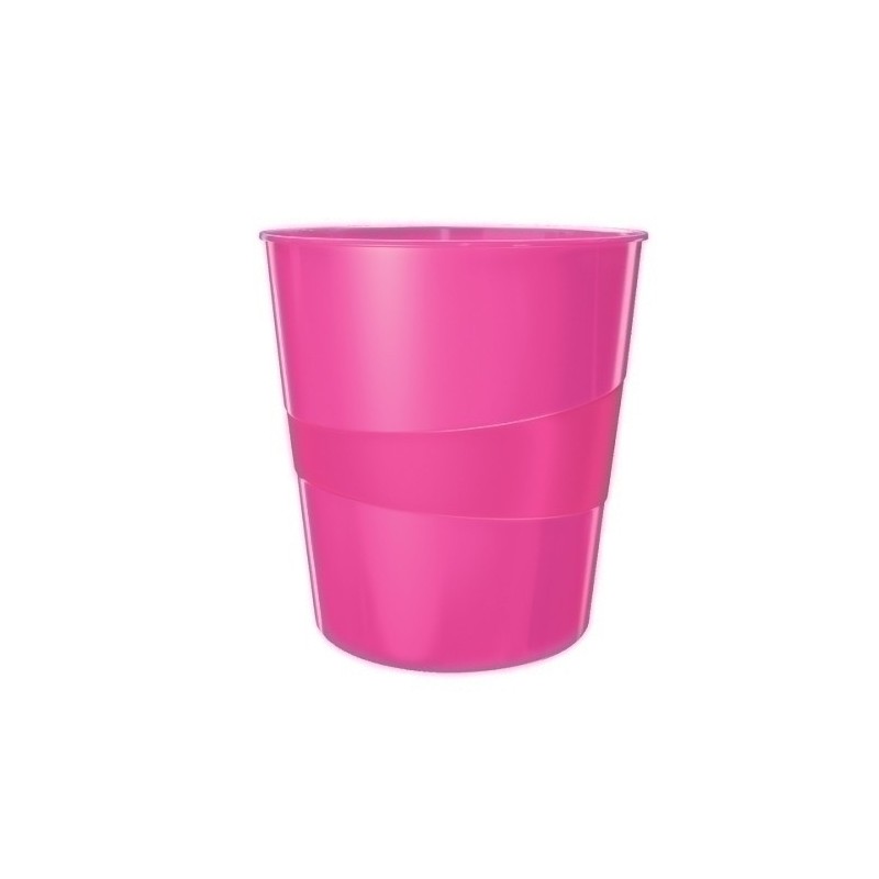 52781023-PAPELERA PLASTICO LEITZ WOW 15L FUCSIA precio por 1 unidades