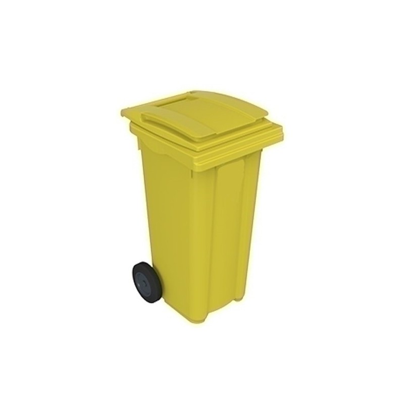 P06047-CUBO MULTIUSOS C/RUEDAS 120 L. TAPA AMAR precio por 1 unidades