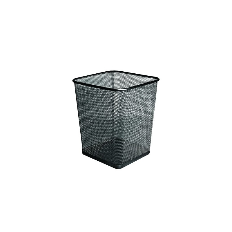 91328-PAPELERA FOROFIS METAL CUADRADA NEGRA precio por 1 unidades