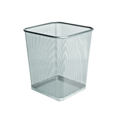 91329-PAPELERA FOROFIS METAL CUADRADA PLATA precio por 1 unidades