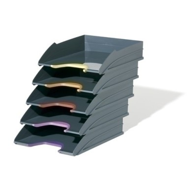 770557-BANDEJA SOBREMESA DURABLE VARICOLOR P/5 precio por 1 unidades