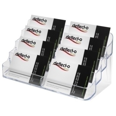 70801-PORTATARJETAS SOBREM. CRISTAL 8 COMPART. precio por 1 unidades