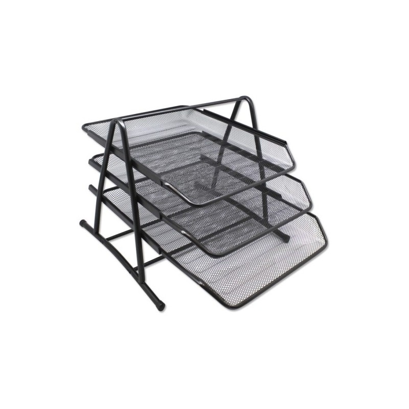 324514-BANDEJA SOBREMESA MALLA NEGRA SET 3 precio por 1 unidades