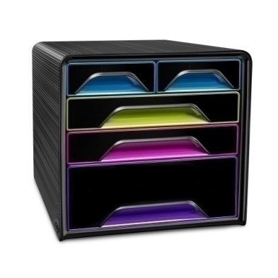 1072130411-MODULO CEP SMOOVE 5 CAJONES MIX NEGRO precio por 1 unidades