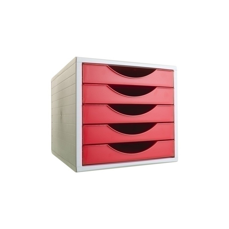 4005 RJ-MODULO 5 CAJONES GRIS/ROJO precio por 1 unidades