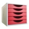 4005 RJ-MODULO 5 CAJONES GRIS/ROJO precio por 1 unidades