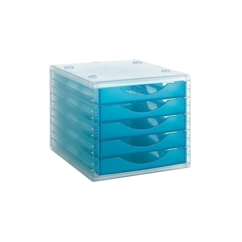 4005 LG TL-MODULO 5 CAJONES CRISTAL/AZUL precio por 1 unidades