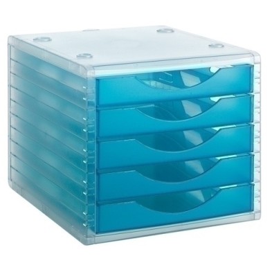4005 LG TL-MODULO 5 CAJONES CRISTAL/AZUL precio por 1 unidades