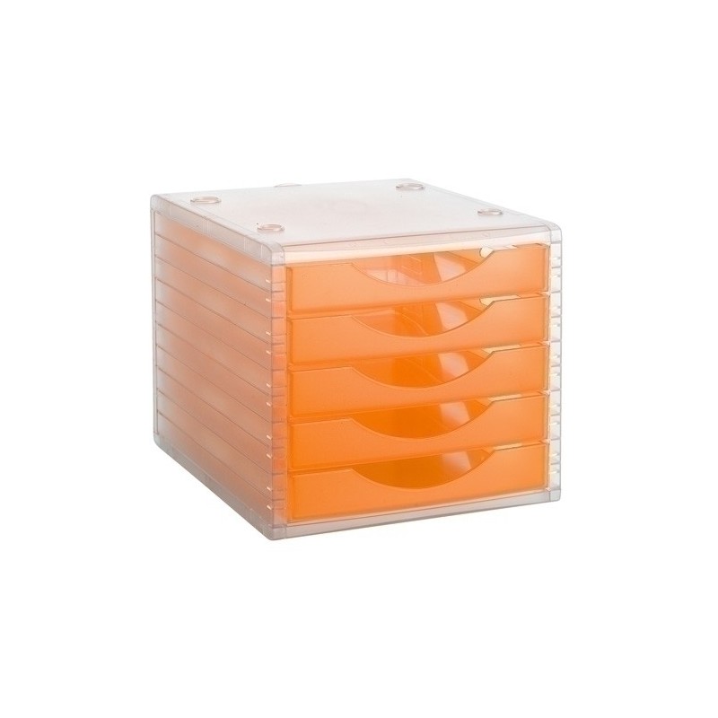 4005 NA TL-MODULO 5 CAJONES CRISTAL/NARANJA precio por 1 unidades