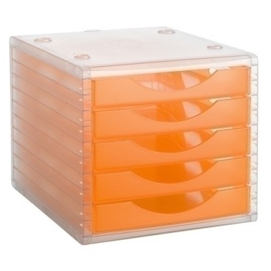 4005 NA TL-MODULO 5 CAJONES CRISTAL/NARANJA precio por 1 unidades