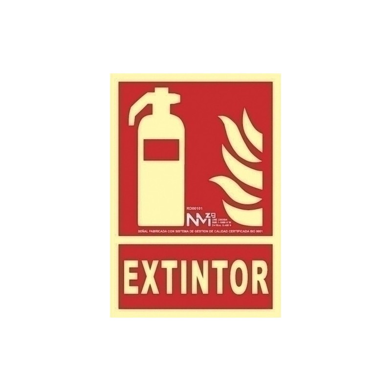 6171-01H RJ-SEÑAL HOMOLOGADA EXTINTOR ROJO precio por 1 unidades