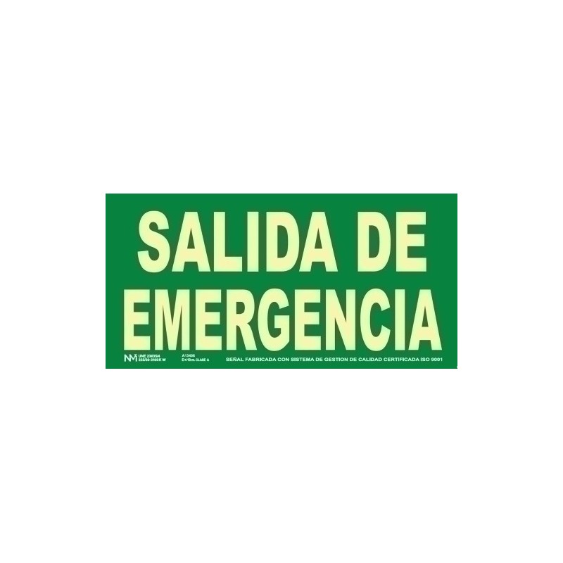 6170-15H VE-SEÑAL HOMOLOGADA SALIDA DE EMERGENCIA precio por 1 unidades