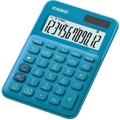 MS-20UC-BU-CALCULADORA MESA CASIO 12 DIG.  MS-20 AZ precio por 1 unidades