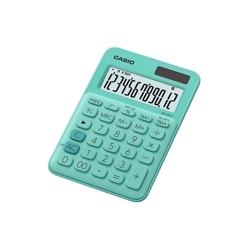MS-20UC-GN-CALCULADORA MESA CASIO 12 DIG.  MS-20 VD precio por 1 unidades