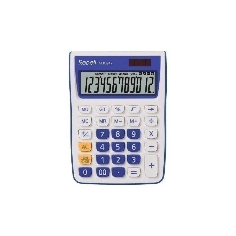 RE-SDC912-CALCULADORA MESA REBELL 12 DIG. 912 AZUL precio por 1 unidades