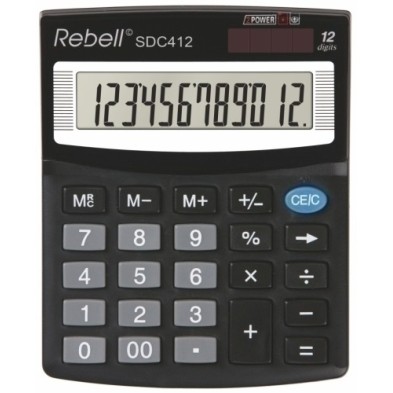 RE-SDC412-CALCULADORA SOBR.REBELL 12 DIG. SDC412 precio por 1 unidades