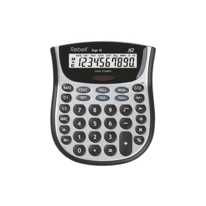 RE-Ergo 10-CALCULADORA SOBR.REBELL 10 DIG. ERGO 10 precio por 1 unidades