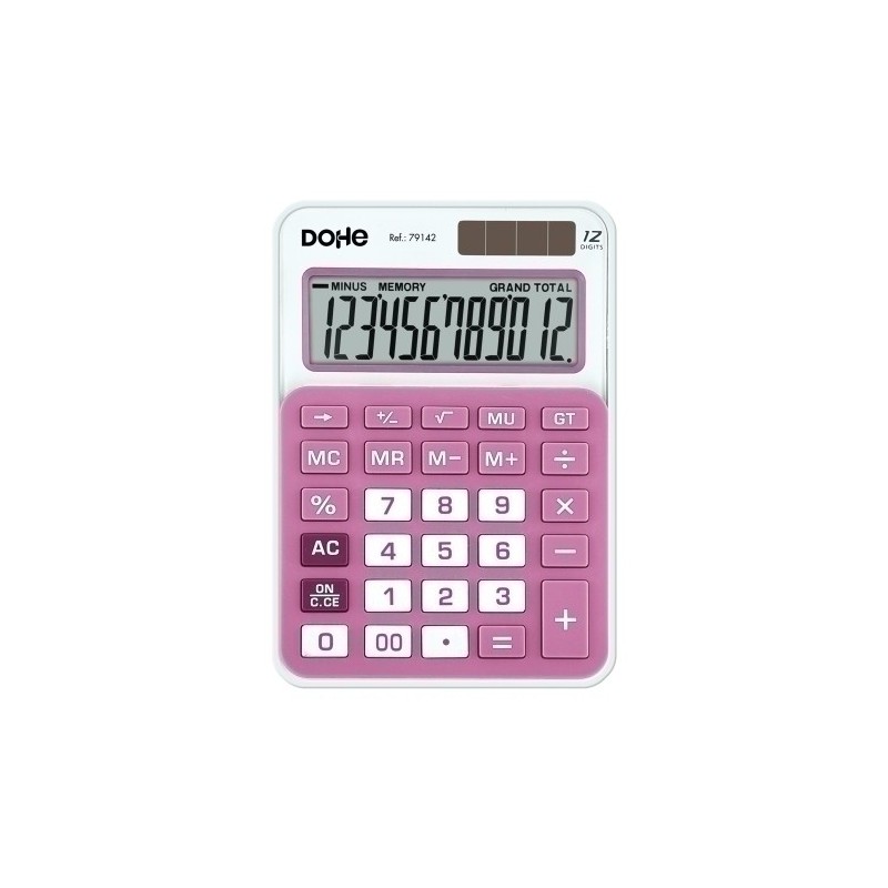 79142-CALCULADORA MESA DOHE 12 DIG. ROSA precio por 1 unidades